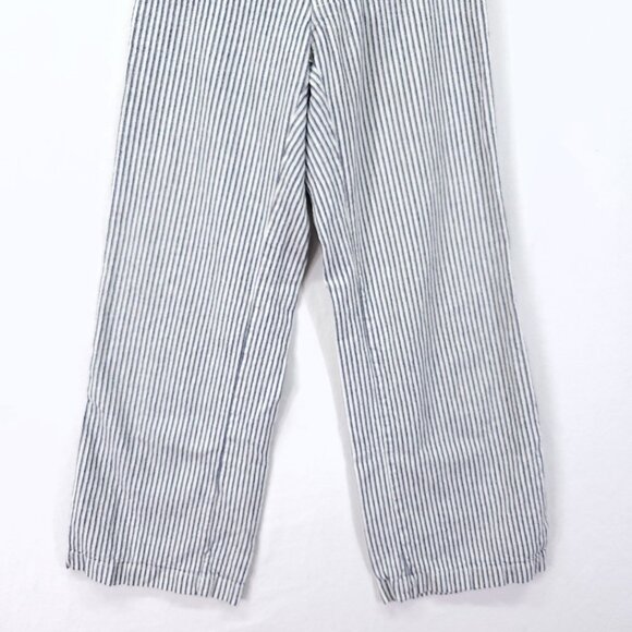 Lykke Wullf Basil Striped Linen Pants Size XS Cropped Wide Leg - Picture 11 of 15